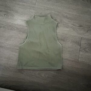 Zara Sage Ribbed Tank Top